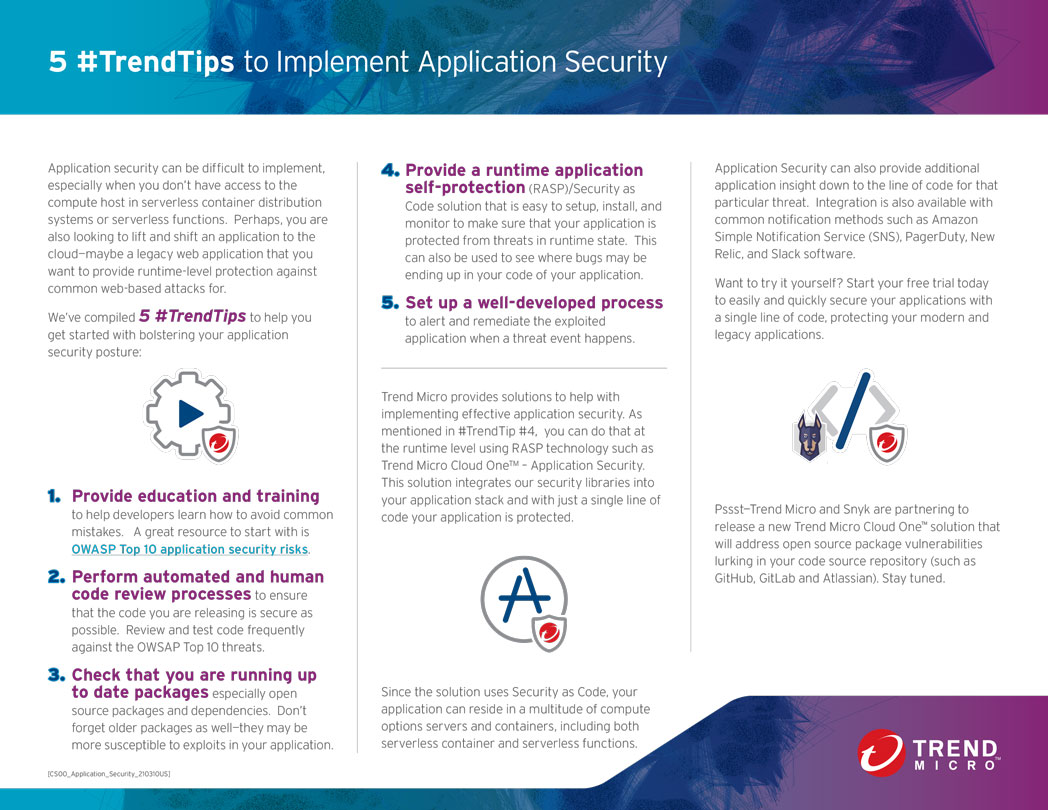 5 #TrendTips to Implement Application Security