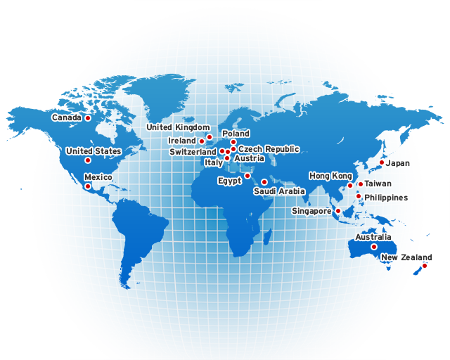 Immagine di una mappa etichettata dei paesi in cui è presente ISKF Impact