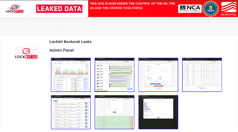 Screenshots of LockBit’s admin panel