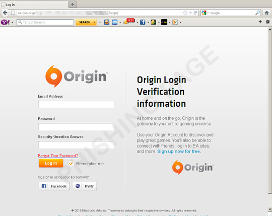 Origin Users Targeted by Phishing - Threat Encyclopedia