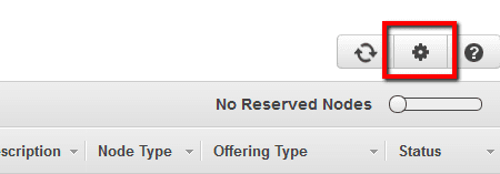 Open the dashboard Show/Hide Columns dialog box by clicking the configuration icon from the right menu