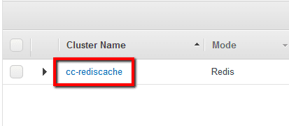 Choose the active Redis cluster that you want to examine and click on its name
