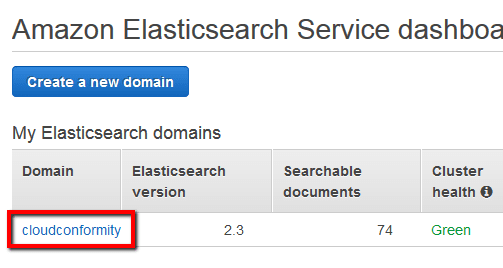Click on the ES domain that you want to examine