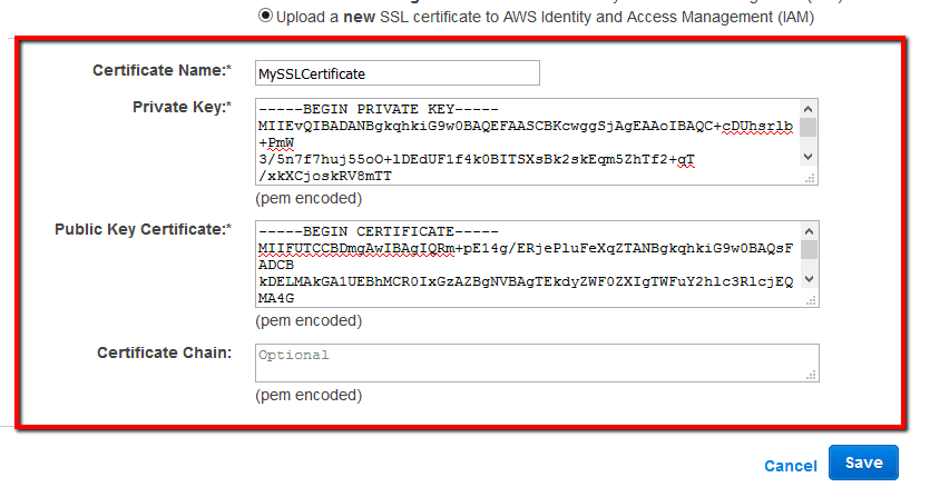  to deploy the new SSL certificate by entering the required data