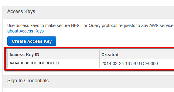 check for any IAM access keys assigned to the selected user. If one or more access key pairs are currently attached