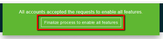 Finalize Process To Enable all Features