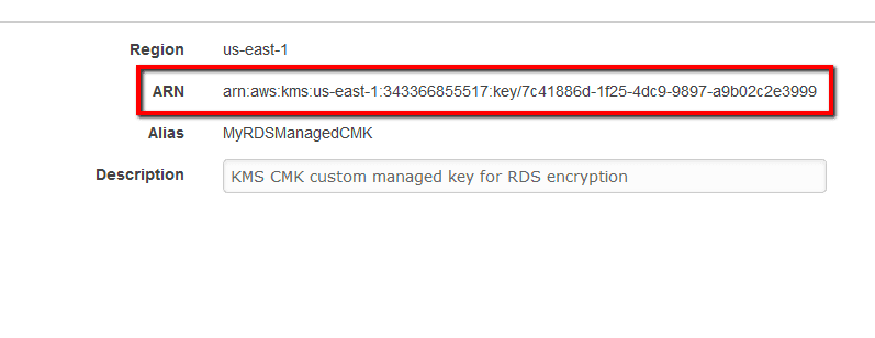 ARN (Amazon Resource Name) displayed in the Summary section