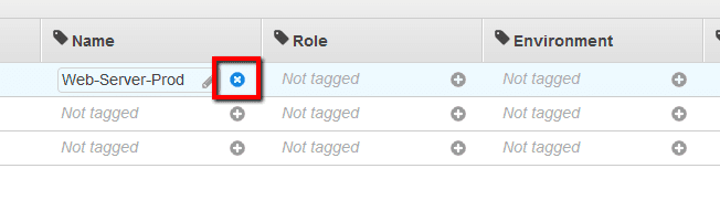 click on the x icon next to the current value to remove a tag value
