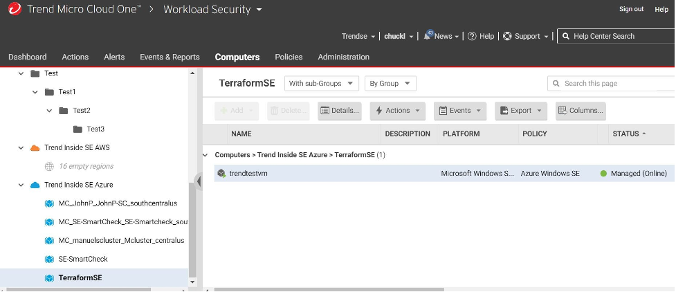 Trend Micro console