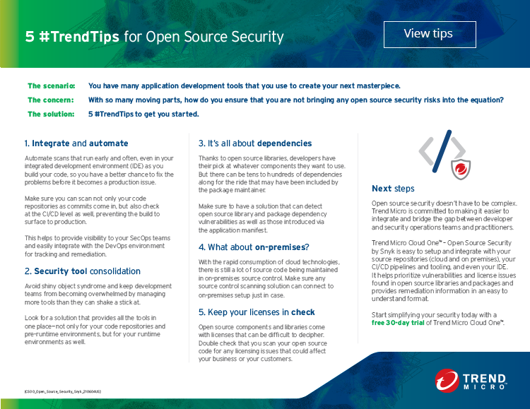 5 #TrendTips for Open Source Security