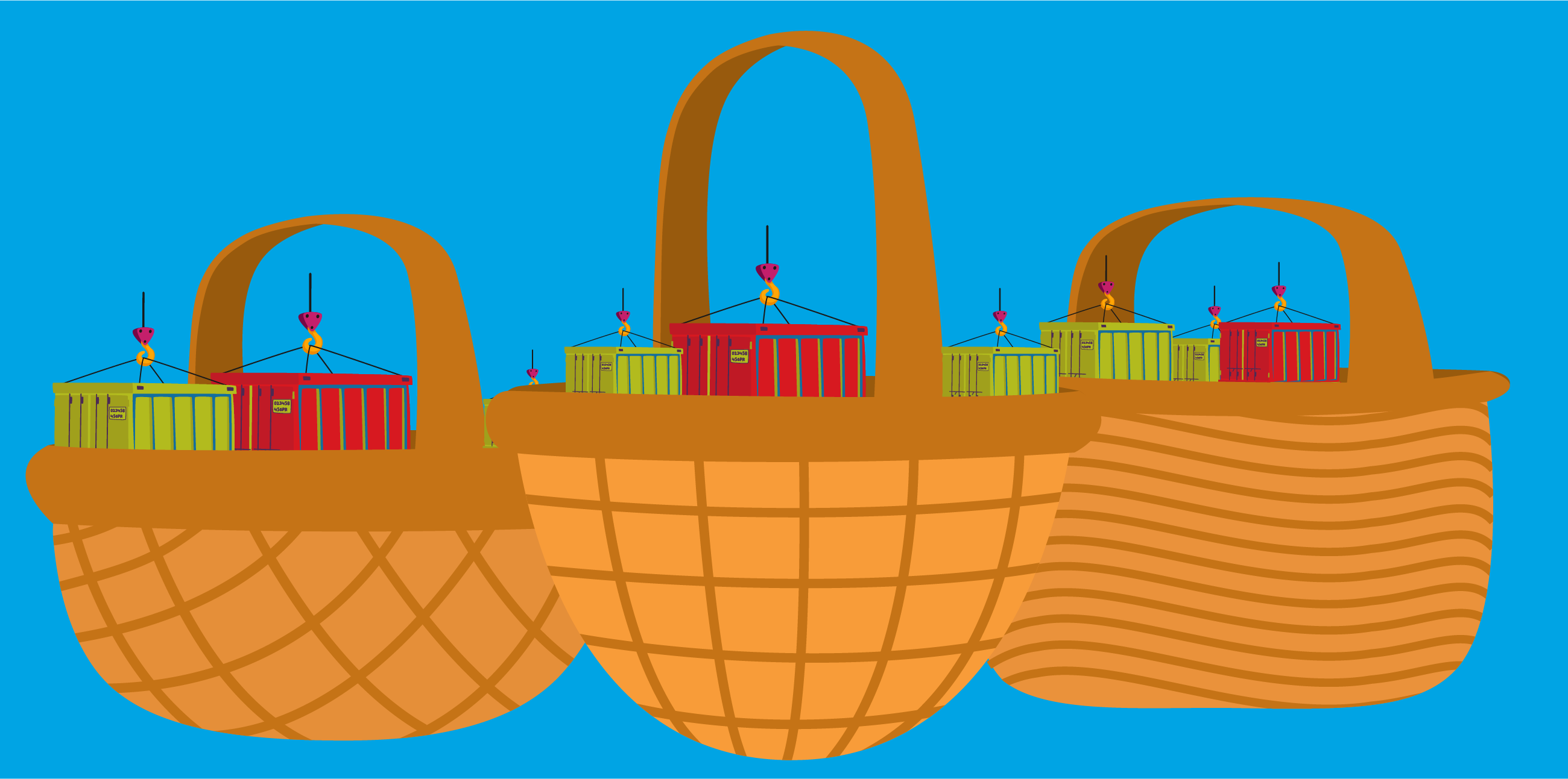 containers in a basket