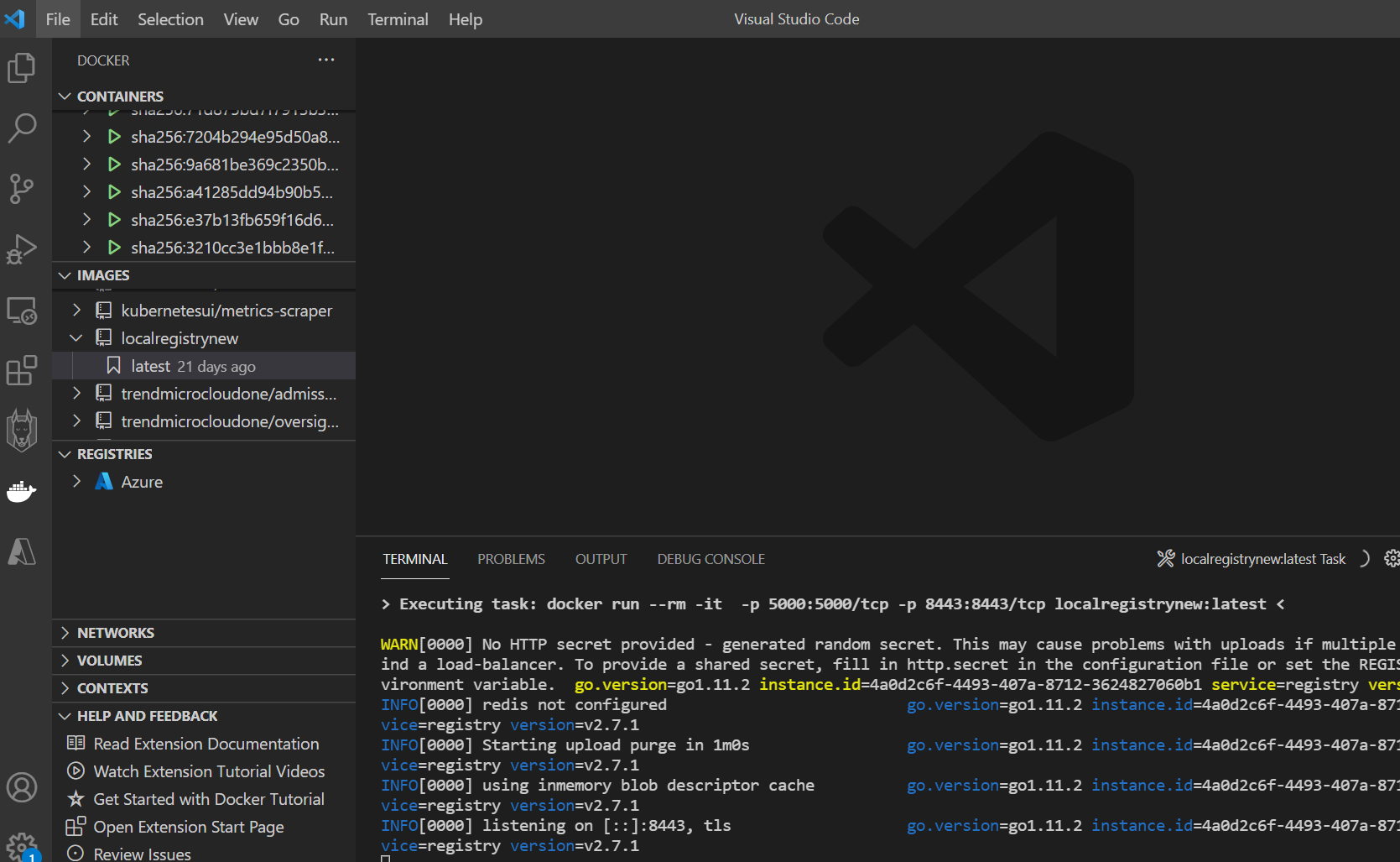 building container output