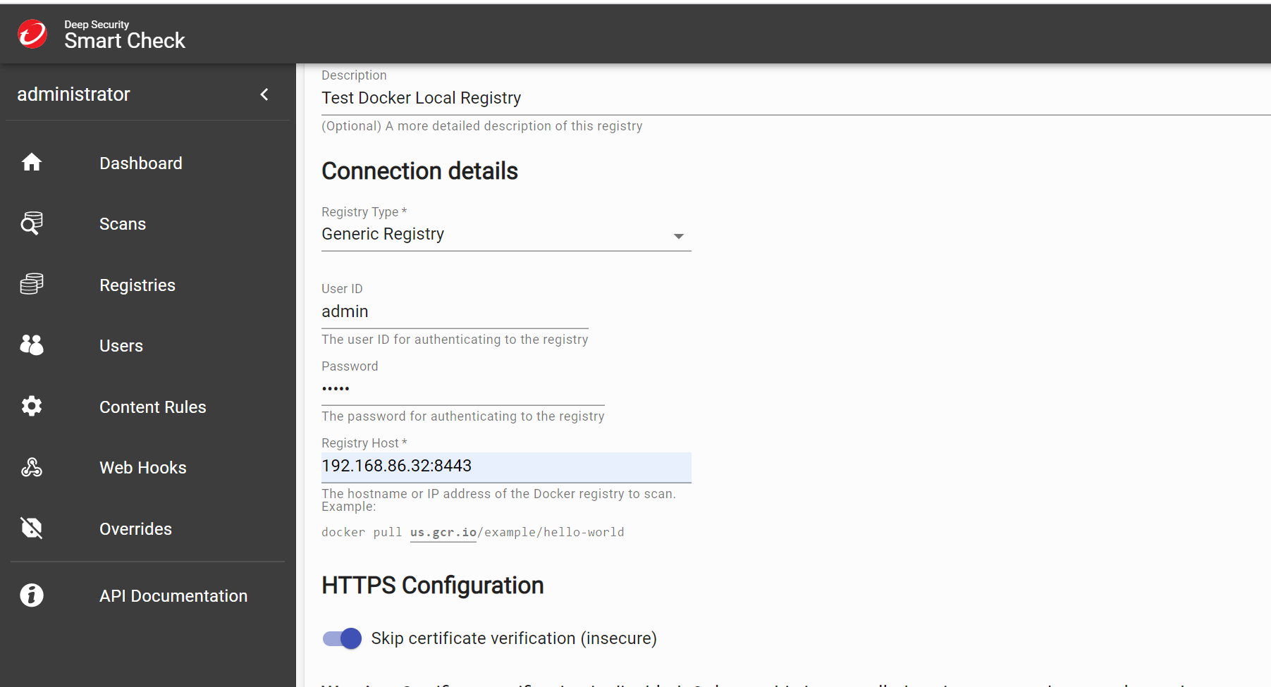 connection details