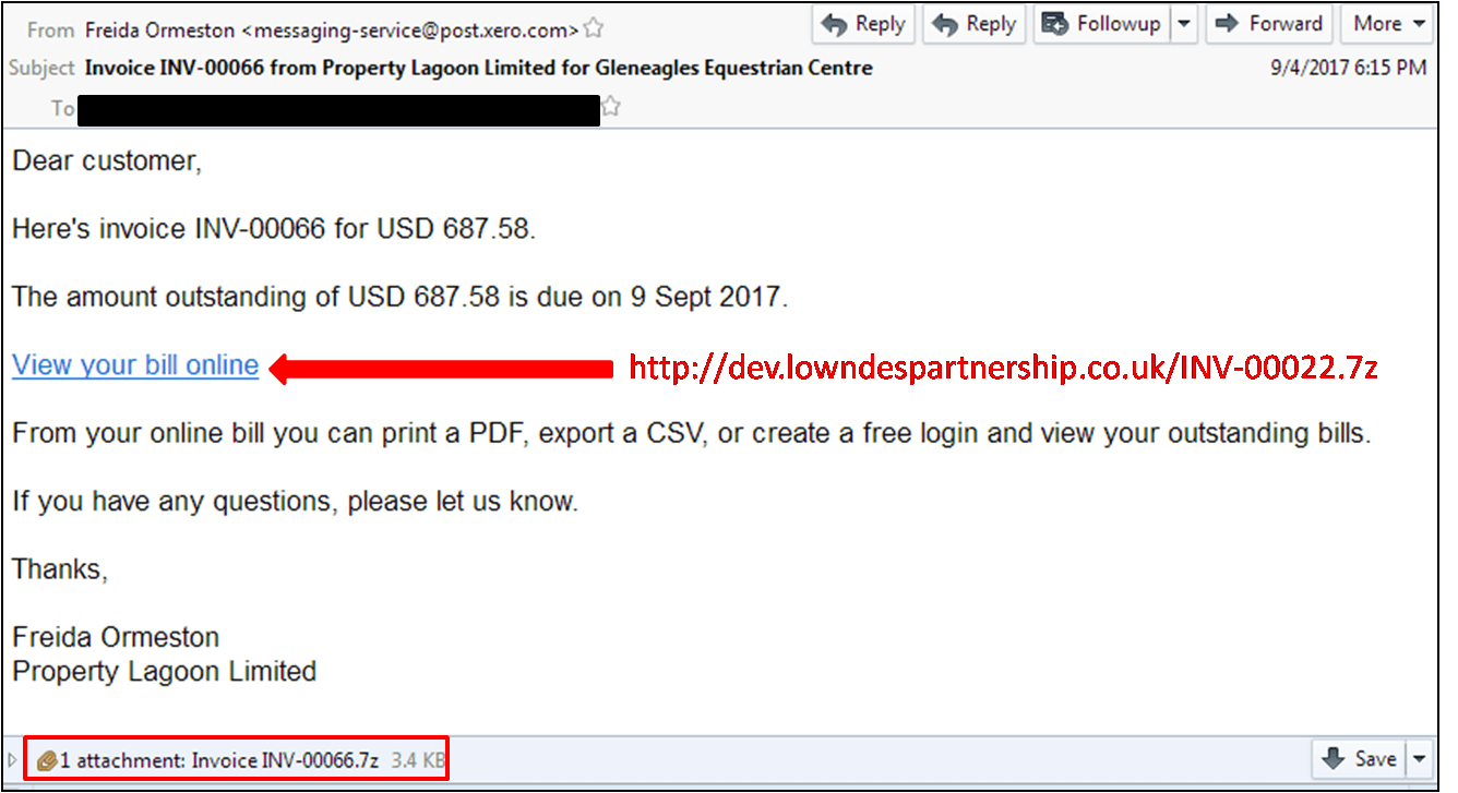 Figure 2 spam message sent