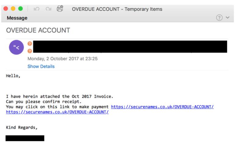 Figure 8. EMOTET phishing email