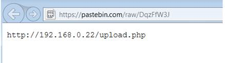 Private IP address that a Pastebin URL points to