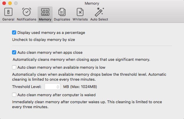 Memory Tab