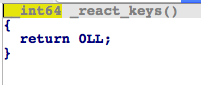 ThiefQuest code snippet showing the first ransomware variant with the C&C task _react_keys() returning a null value.