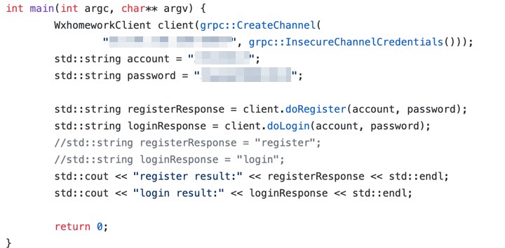 Example of gRPC service credentials found on GitHub