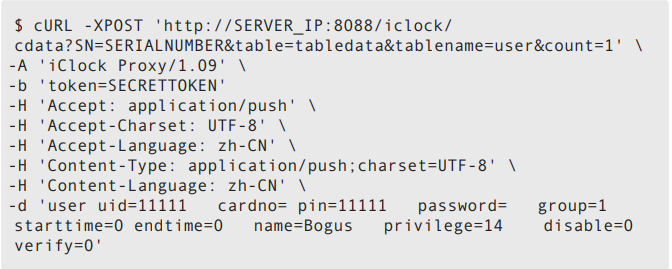 cURL command E