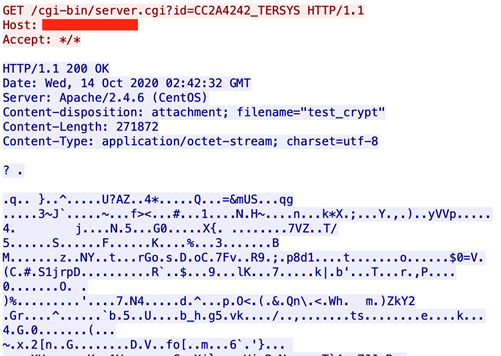 Figure 13. Request for the “crypted_package”