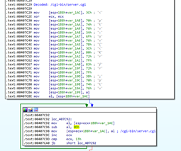 Figure 5. Deobfuscation of C&C parameters using ROT