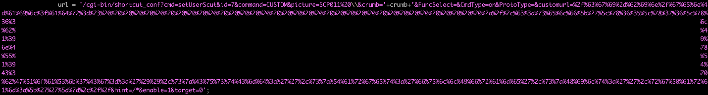 Figure 9. The query format used to trigger the XSS vulnerability