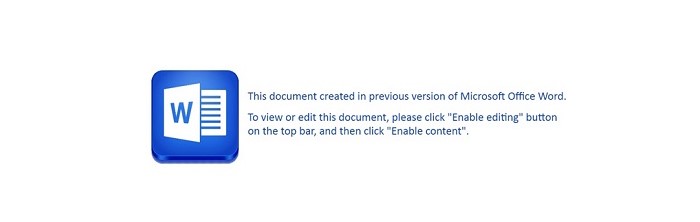 Malicious Word document content