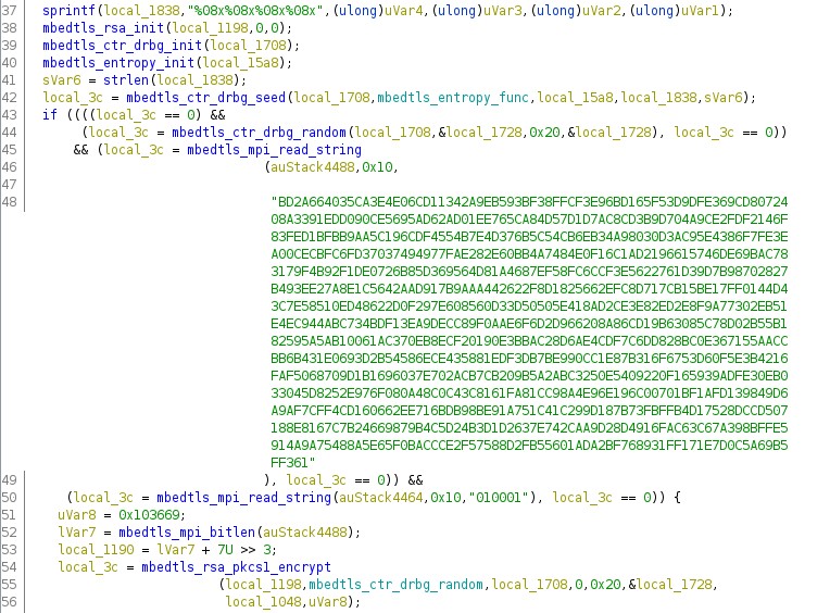 Figure 8. Hardcoded RSA public key