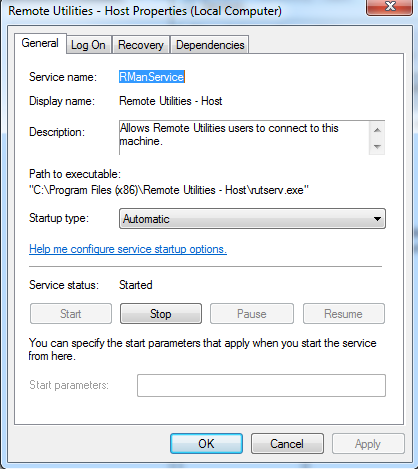 Figure 3. Remote Utilities Service