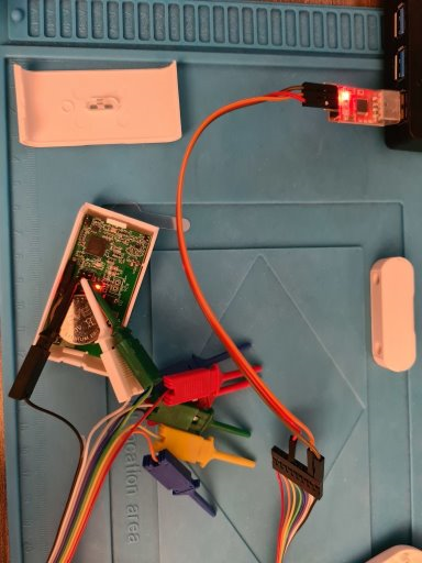 Figure 2. Interfacing with the UART of a magnetic door LoRaWAN sensor