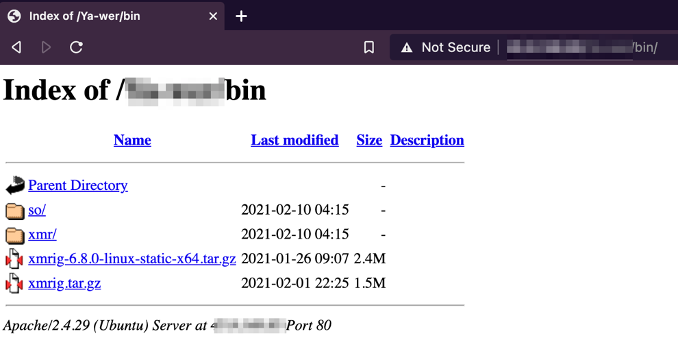 Figure 4. Other binaries found on the open directory