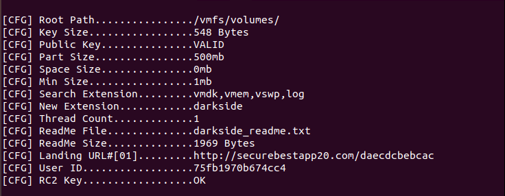 Configuration of the Linux variant