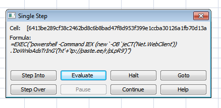 Excel formula accessing a paste.ee URL via PowerShell command