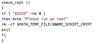 Figure 14. Checking if script run as root