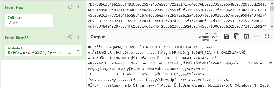 Figure 14. Decoding the Cobalt Strike shellcode