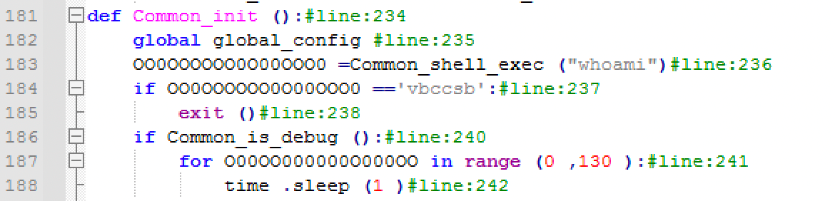 Figure 16. The script used to check the username and debug mode