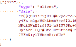 Figure 18. Encoded “join” event sent to the C&C server