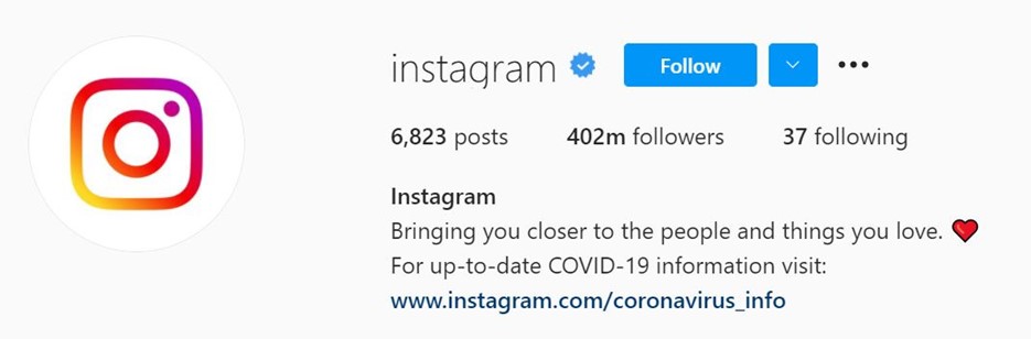 Figure 7. The verified badge as shown on Instagram’s official account