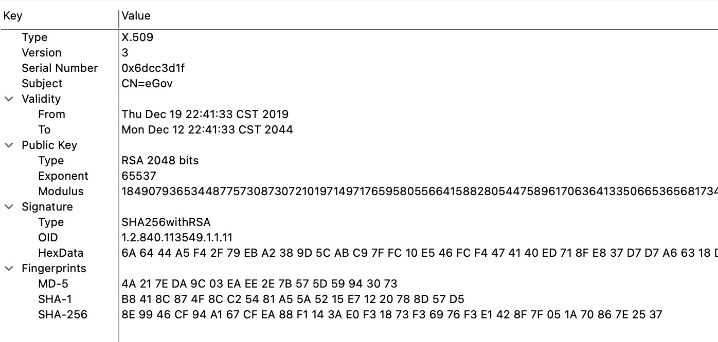 Figure 1. Comparison of the certificates used to sign the original (top) and the malicious applications(bottom)